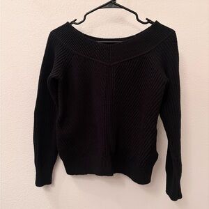 Abercrombie & Fitch Women's Black off the shoulder Sweater
